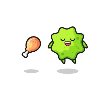 Şirin yüzen ve cezbedici çünkü kızarmış tavuk, şirin tasarım