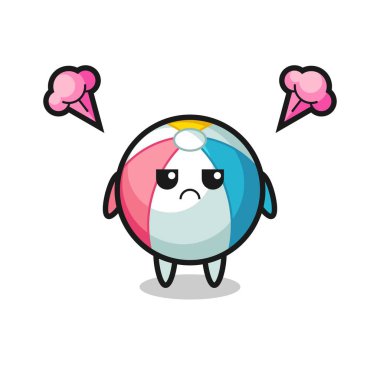 Sevimli bir plaj topu çizgi film karakteri, şirin bir tasarım.