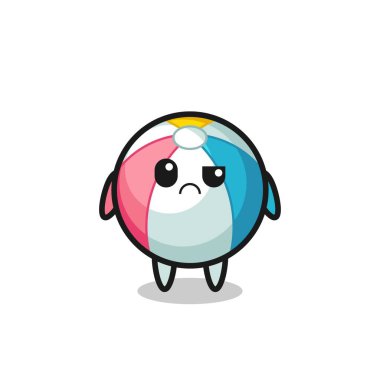 Plaj topunun maskotu, kuşkucu yüzlü, şirin bir tasarım.