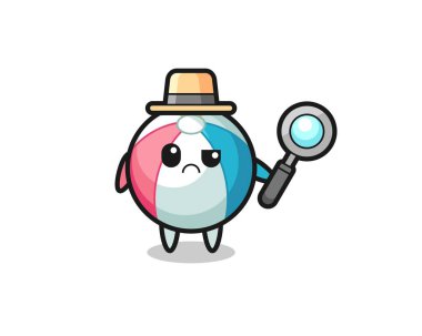 Şirin bir plaj topunun maskotu, şirin bir tasarım.