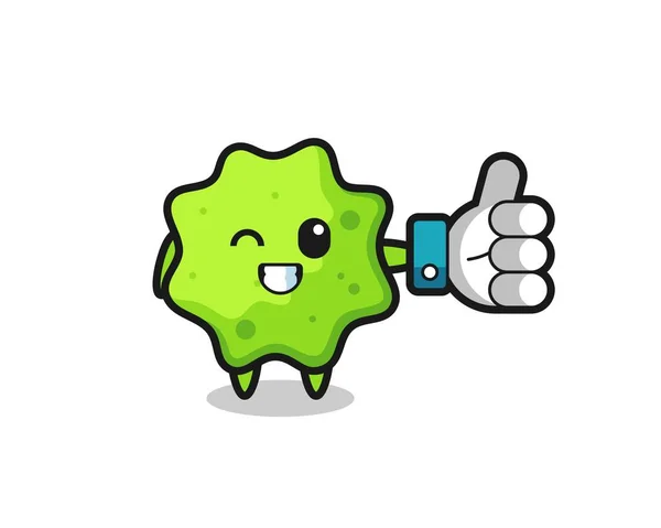 Cute Splat Social Media Thumbs Symbol Cute Design — Stock Vector