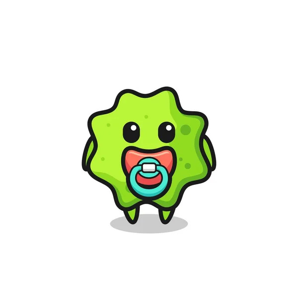 Baby Splat Cartoon Character Pacifier Cute Design — Stock Vector