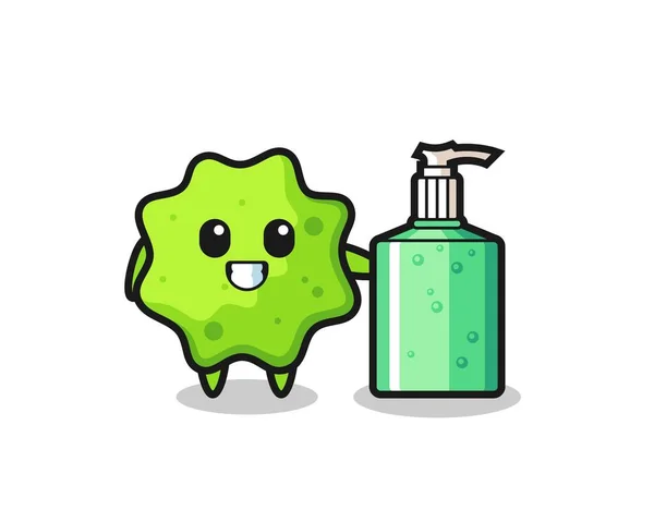 Cute Splat Cartoon Hand Sanitizer Cute Design — Stock Vector