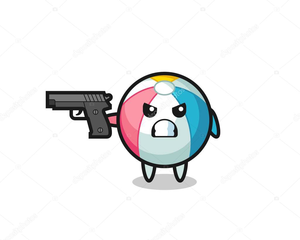 Vettoriale stockSimpatica Palla Spiaggia Personaggio Sparare Con Una Pistola  Design Carino di ©heriyusuf.rap@gmail.com #569997710, image size:1024x819