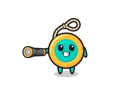 El feneri tutan maskotun, şirin tasarım.