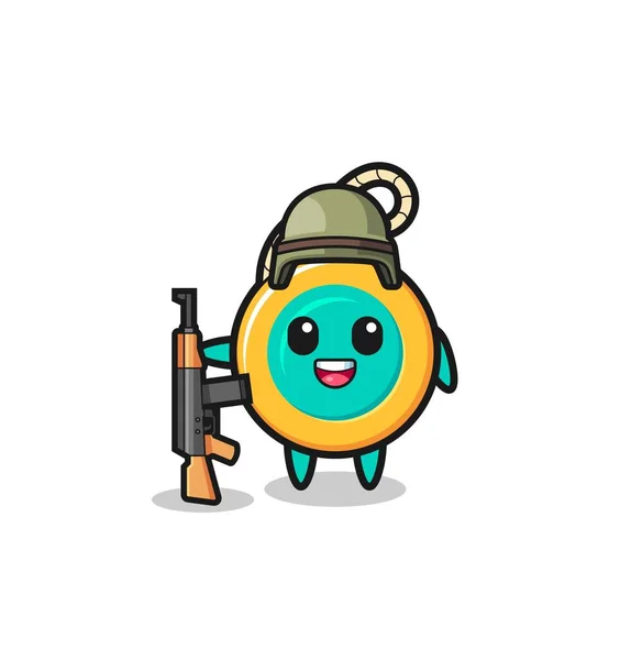 Cute Yoyo Mascot Soldier Cute Design — Stock Vector