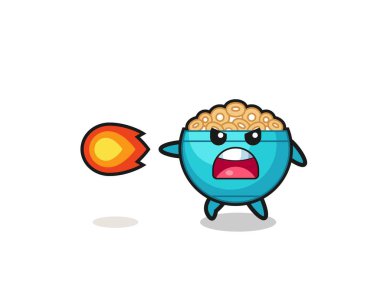 Şirin tahıl kasesi maskotu ateş gücü, şirin tasarım.