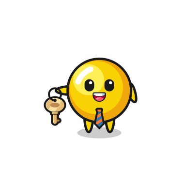 Güzel bir emlakçı maskotu olarak yumurta sarısı, şirin tasarım.
