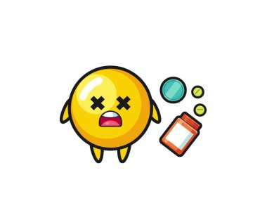 Aşırı doz yumurta sarısı karakteri, şirin tasarım.