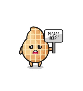 Şirin fıstık, lütfen yardım afişini tut, şirin tasarım.