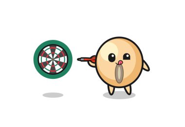 Şirin soya fasulyesi dart oynuyor, şirin tasarım.