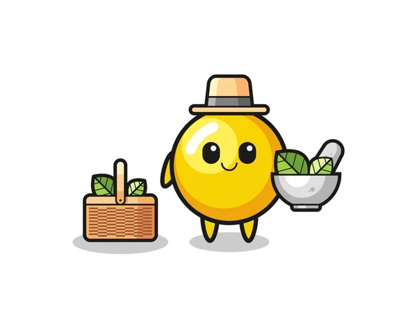 Egg Yolk Herbalist Cute Cartoon Cute Design — Stock Vector