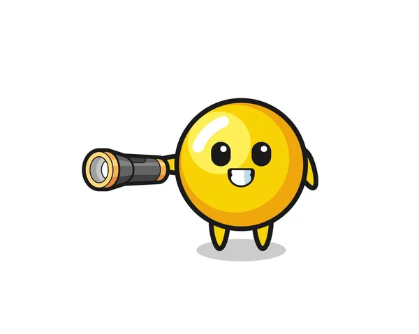 Mascote Gema Ovo Segurando Lanterna Projeto Bonito —  Vetores de Stock