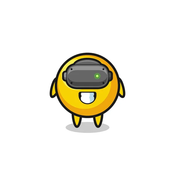 Yema Huevo Lindo Usando Auriculares Diseño Lindo — Vector de stock