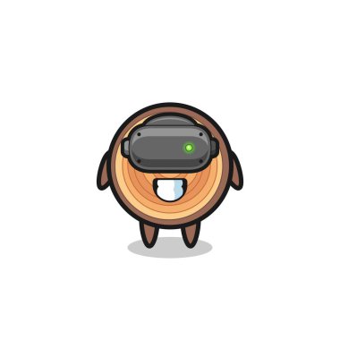 Şirin ahşap tahıl, VR kulaklık, şirin tasarım.