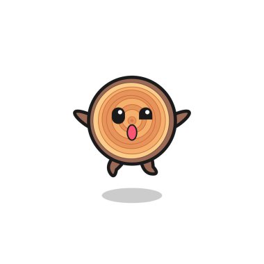 Tahta tahıl karakteri atlama hareketi, şirin tasarım.