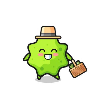 Bitki bilimci karakter bitkisel, şirin bir tasarım arıyor.