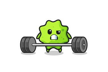 Bir halteri kaldırma karikatürü, şirin tasarım.