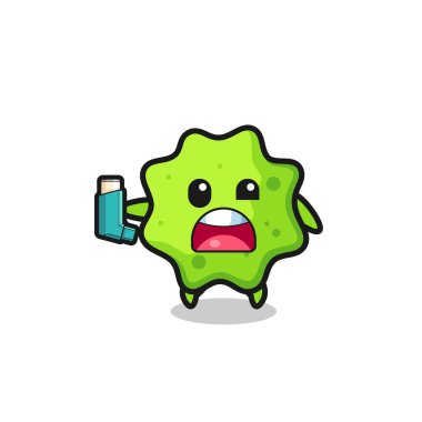 Splat maskotunun astımı vardı. Astım spreyini tutarken, şirin bir tasarım.