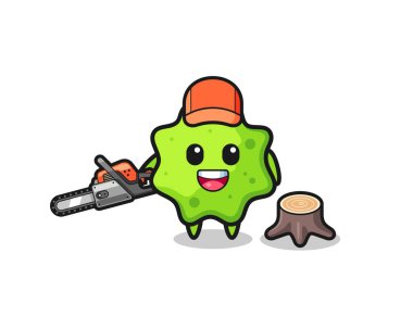 Tahta testereli oduncu karakteri, şirin bir tasarım.