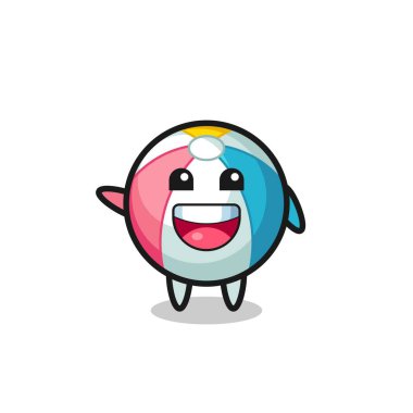 Mutlu plaj topu sevimli maskot karakteri, şirin tasarım