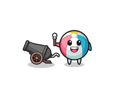 Sevimli plaj topu atışı, top atışı, şirin tasarım.