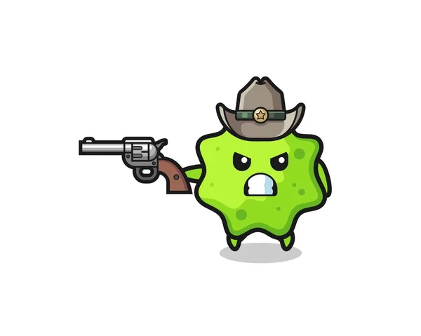 Splat Cowboy Shooting Gun Cute Design — стоковый вектор