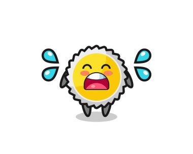 Saw Blade çizgi film çizimi. Ağlama hareketi, şirin tasarım.