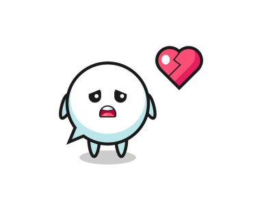 Konuşma balonu karikatür çizimi kırık kalp, şirin tasarım