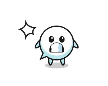 Konuşma kabarcığı karakter karikatürü şok edici bir jest, şirin bir tasarım