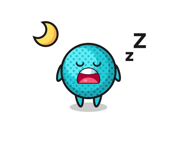 Spiky Ball Character Illustration Sleeping Night Cute Design — Stock Vector