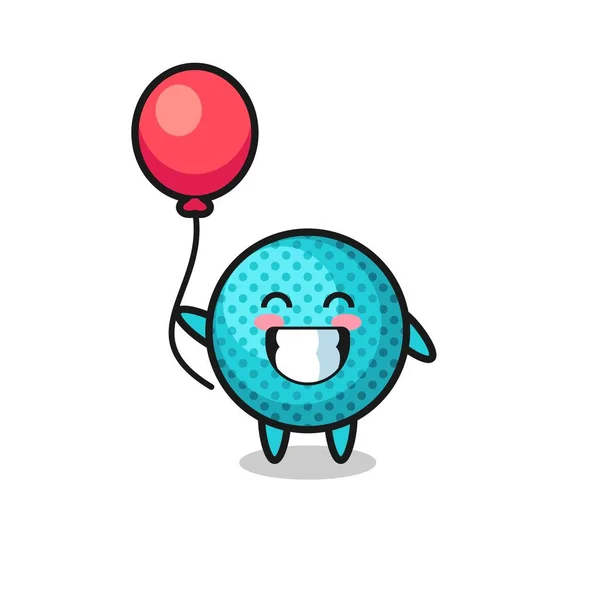 Spiky Bola Mascote Ilustração Está Jogando Balão Projeto Bonito —  Vetores de Stock