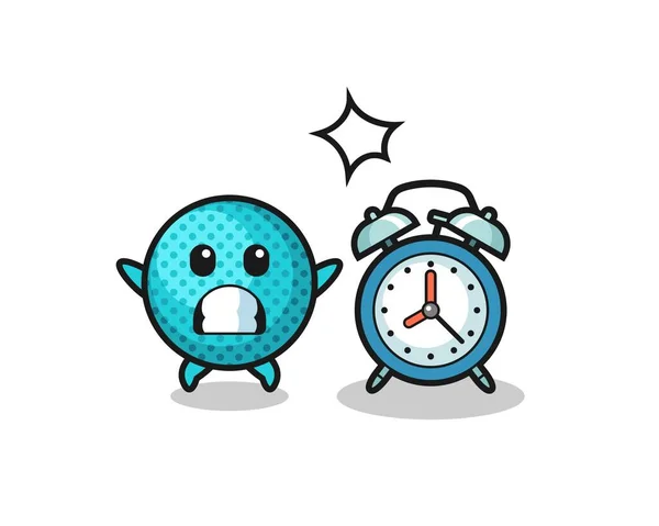 漫画スパイクボールのイラストは 巨大な目覚まし時計 かわいいデザインで驚いています — ストックベクタ