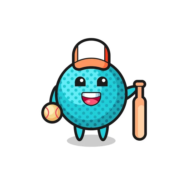 Personnage Bande Dessinée Boule Pointue Comme Joueur Baseball Conception Mignonne — Image vectorielle