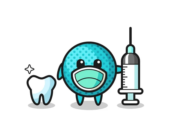 Personagem Mascote Bola Spiky Como Dentista Design Bonito —  Vetores de Stock