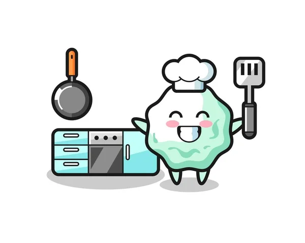 Chewing Gum Character Illustration Chef Cooking Cute Design — Stock Vector