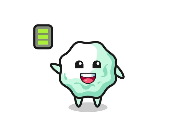 Mascote Goma Mascote Personagem Com Gesto Energético Design Bonito — Vetor de Stock