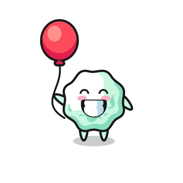 嚼口香糖的吉祥物是玩气球 可爱的设计 — 图库矢量图片