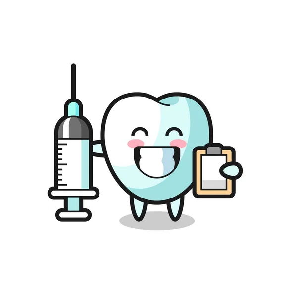 Mascot Illustration Tooth Doctor Cute Design — Stock Vector