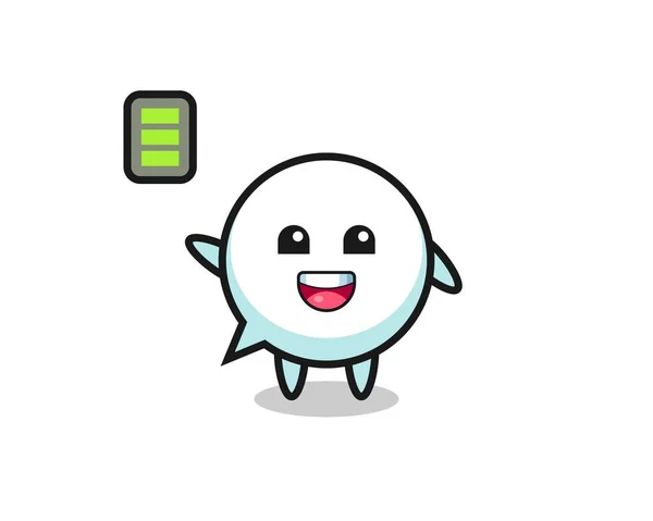 Habla Personaje Mascota Burbuja Con Gesto Enérgico Lindo Diseño — Vector de stock