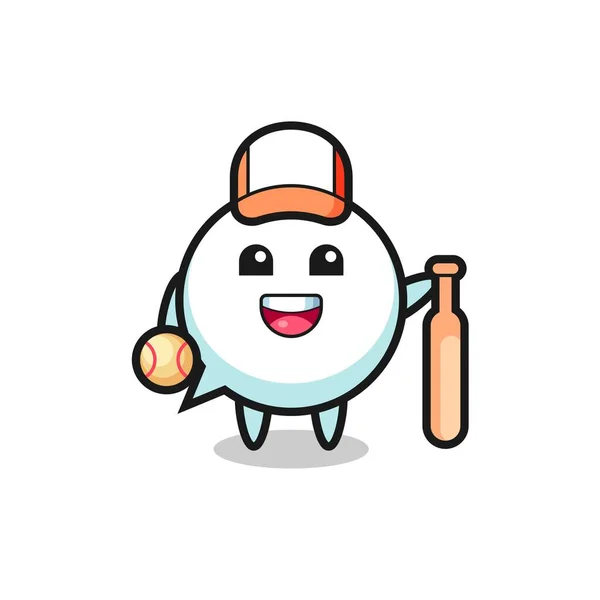 Caractère Dessin Animé Bulle Expression Tant Que Joueur Baseball Design — Image vectorielle