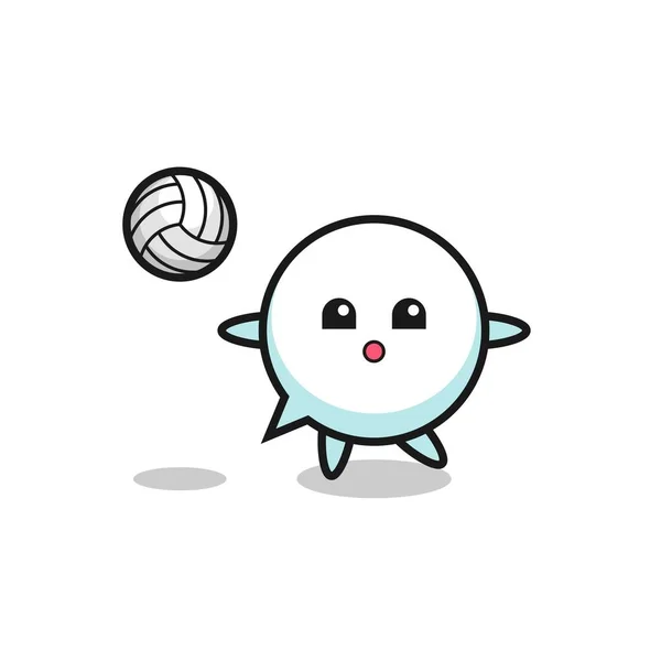 Personaje Dibujos Animados Burbuja Del Habla Está Jugando Voleibol Lindo — Archivo Imágenes Vectoriales