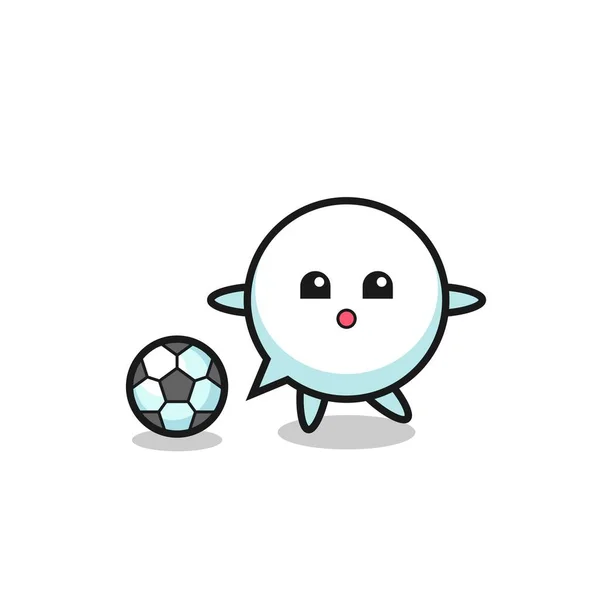 Illustration Speech Bubble Cartoon Playing Soccer Cute Design — Stock Vector