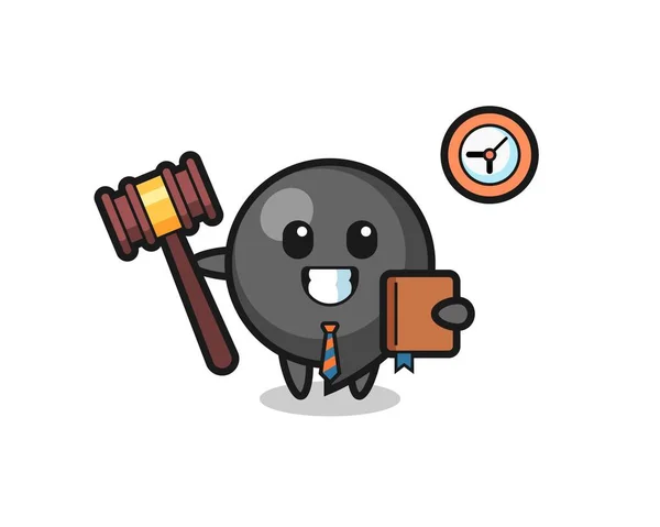 Mascota Dibujos Animados Símbolo Coma Como Juez Lindo Diseño — Vector de stock