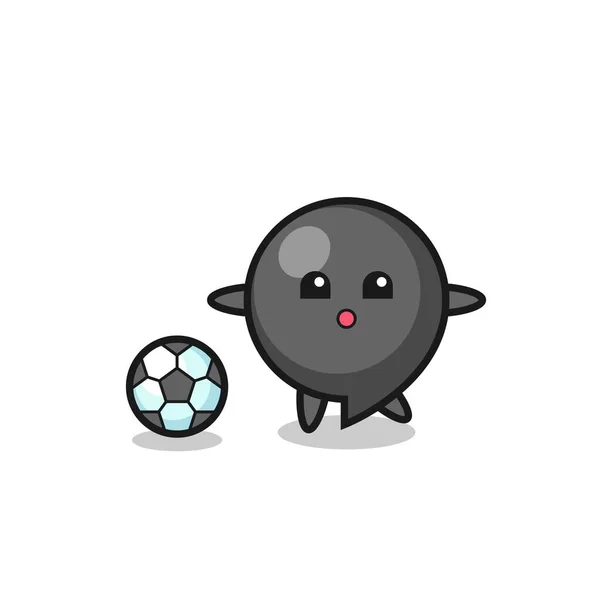 Illustration Comma Symbol Cartoon Playing Soccer Cute Design — Stock Vector