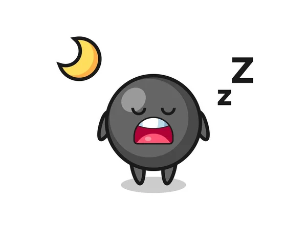 Dot Symbol Character Illustration Sleeping Night Cute Design — Stock Vector