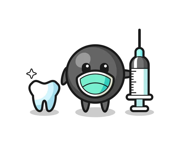 Personaje Mascota Del Símbolo Del Punto Como Dentista Diseño Lindo — Vector de stock