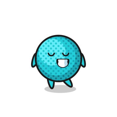 spiky ball cartoon illustration with a shy expression , cute design