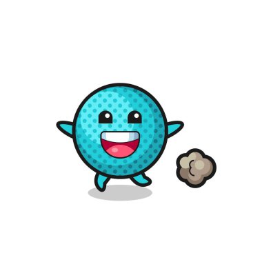 Koşu pozlu mutlu dikenli top çizgi filmi, şirin bir tasarım.