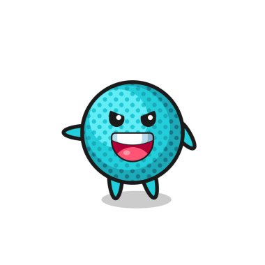 spiky ball cartoon with very excited pose , cute design